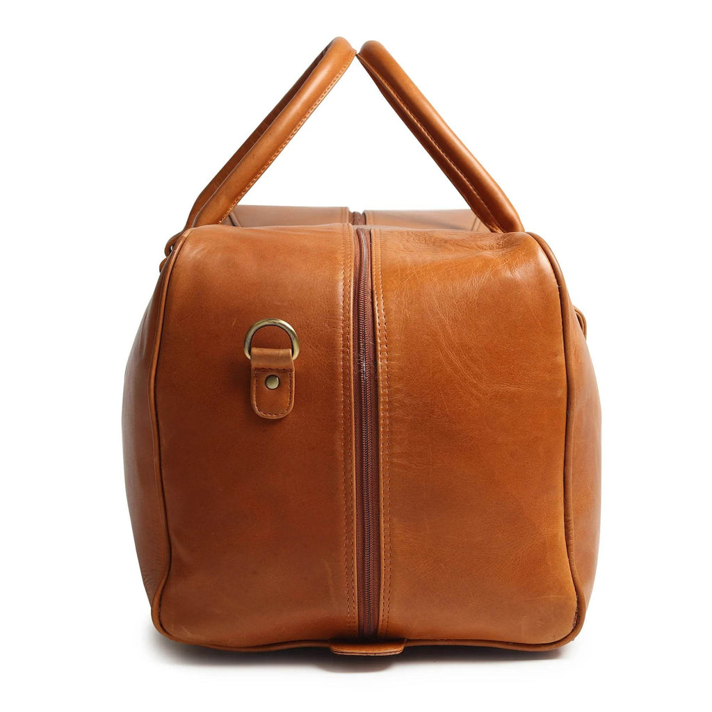 The Bjorn — Genuine Leather Weekender / Duffel Bag — Cognac VT Leather - VILL OKSE