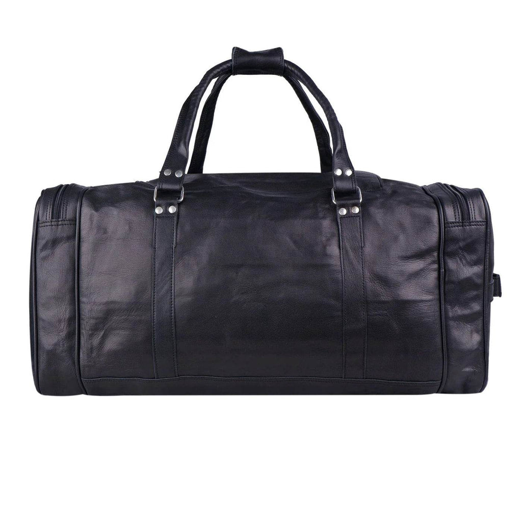 The Knight - Genuine Leather Weekender Bag - Black Nappa - VILL OKSE