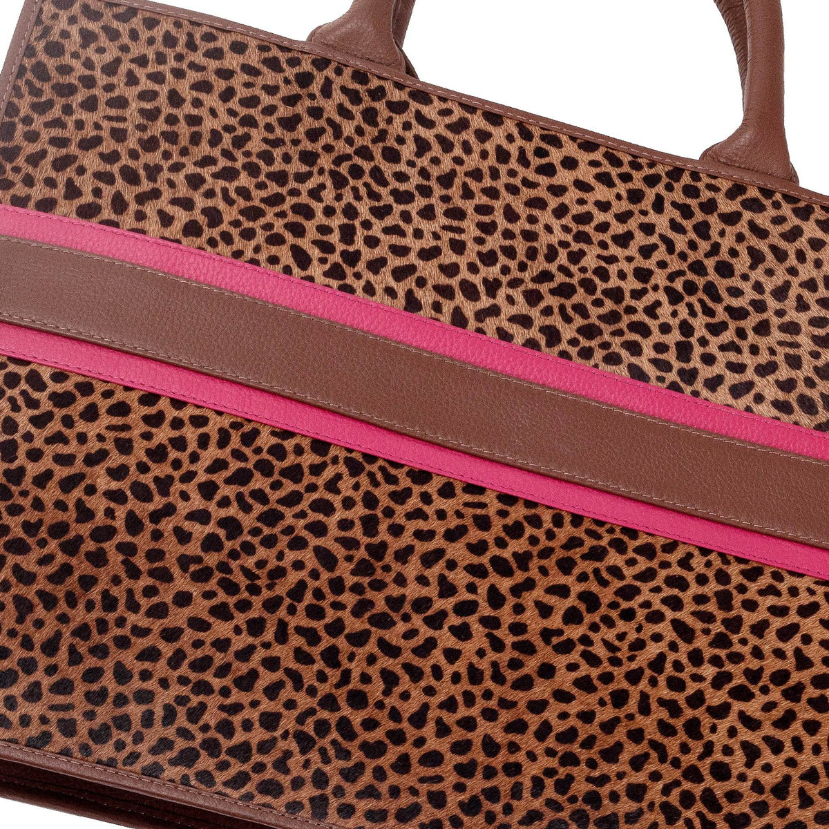 Leah - Genuine Leather Tote bag - Cheetah Hairon - VILL OKSE
